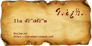 Ila Ádám névjegykártya